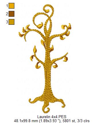 The Two Trees of Valinor - Fill Stitch