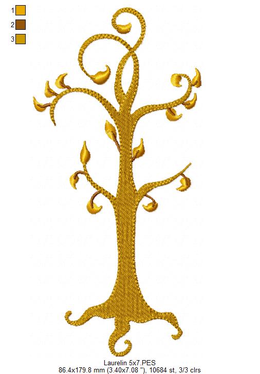 The Two Trees of Valinor - Fill Stitch