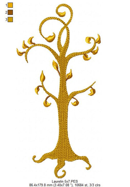 The Two Trees of Valinor - Fill Stitch