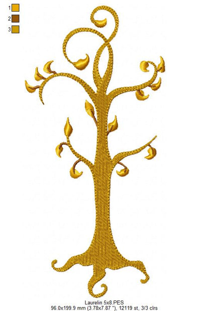 The Two Trees of Valinor - Fill Stitch