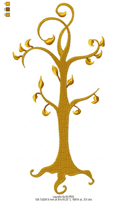 The Two Trees of Valinor - Fill Stitch