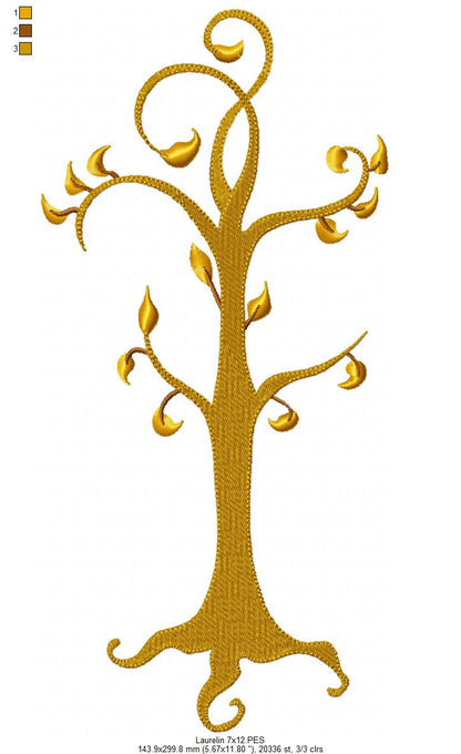 The Two Trees of Valinor - Fill Stitch