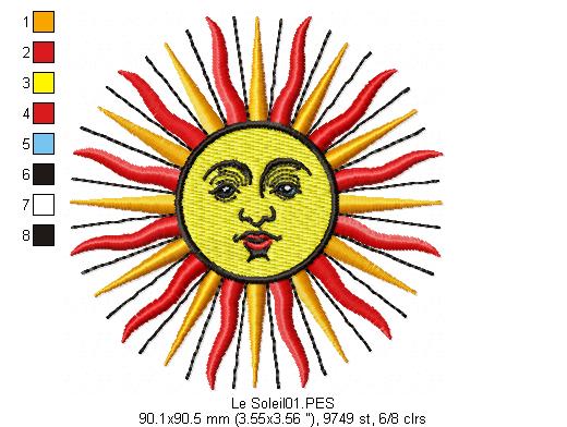 Baroque Sun - Satin Stitch
