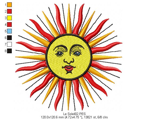 Baroque Sun - Satin Stitch