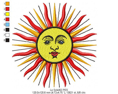 Baroque Sun - Satin Stitch