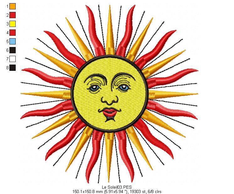 Baroque Sun - Satin Stitch