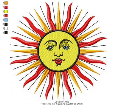 Baroque Sun - Satin Stitch