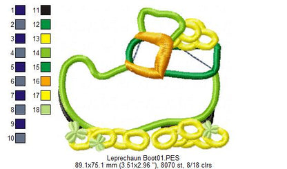 Leprechaun Boot - Applique