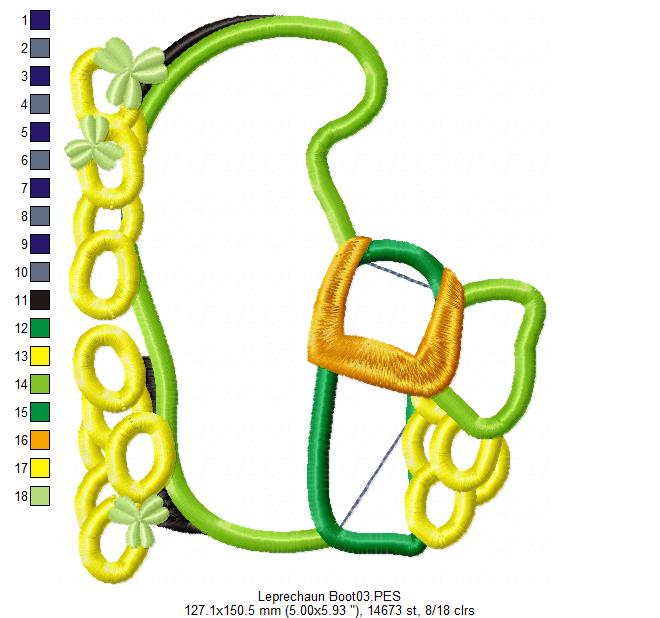 Leprechaun Boot - Applique