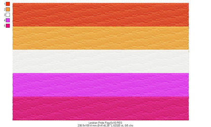 Lesbian Pride Flag - Fill Stitch