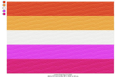 Lesbian Pride Flag - Fill Stitch