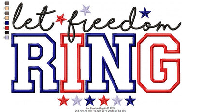 Let Freedon Ring - Applique - Machine Embroidery Design