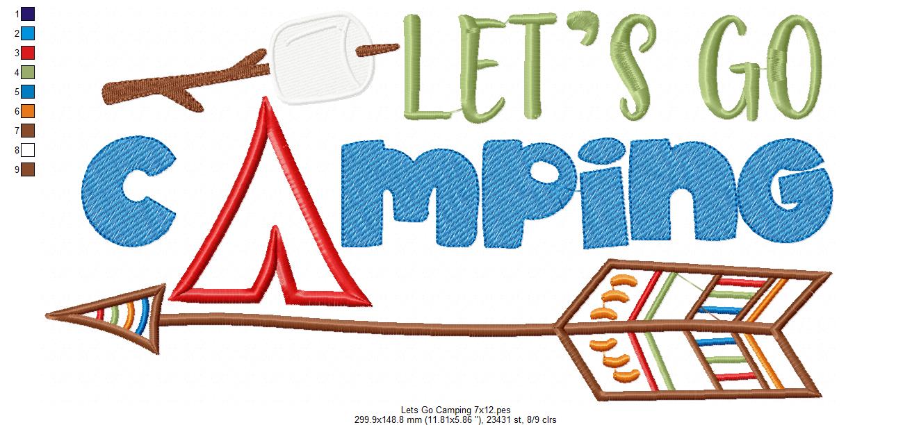 Let's Go Camping - Applique