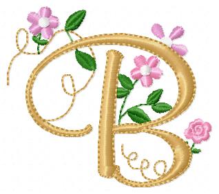 Delicate Floral Alphabet - Fill Stitch