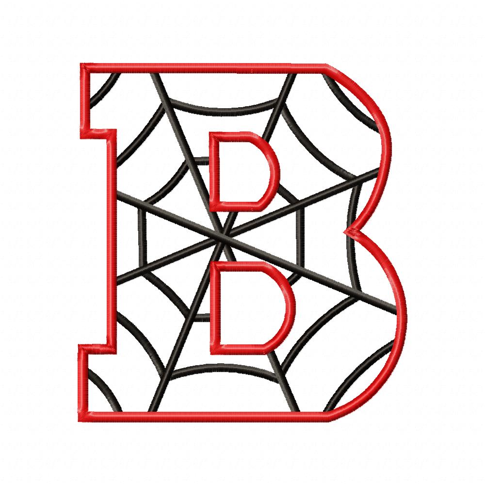 Monogram B Spider Web Letter B - Applique