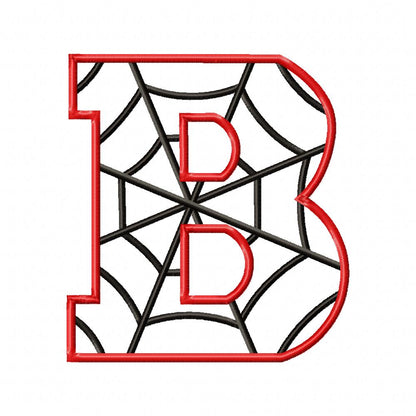 Monogram B Spider Web Letter B - Applique