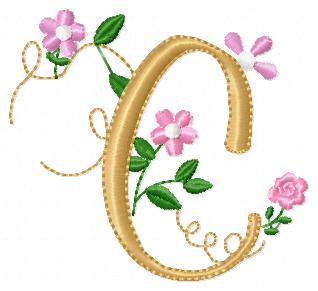 Delicate Floral Alphabet - Fill Stitch