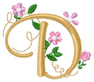 Delicate Floral Alphabet - Fill Stitch