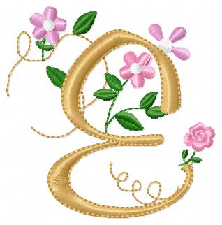 Delicate Floral Alphabet - Fill Stitch