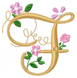Delicate Floral Alphabet - Fill Stitch