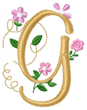 Delicate Floral Alphabet - Fill Stitch
