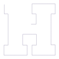 Monogram H Spider Web Letter H - Applique