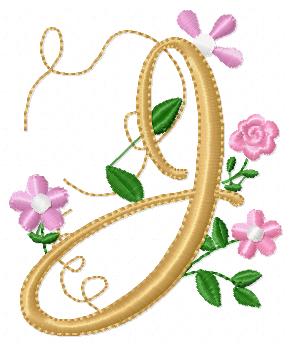 Delicate Floral Alphabet - Fill Stitch