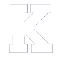 Monogram K and Flowers - Applique - Machine Embroidery Design