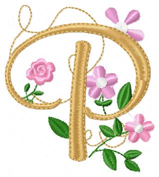 Delicate Floral Alphabet - Fill Stitch