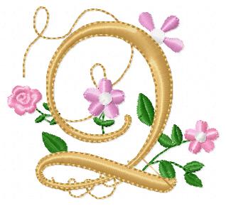 Delicate Floral Alphabet - Fill Stitch