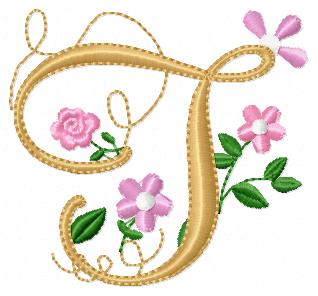 Delicate Floral Alphabet - Fill Stitch