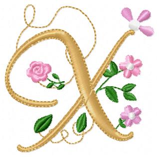 Delicate Floral Alphabet - Fill Stitch