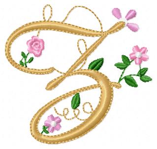 Delicate Floral Alphabet - Fill Stitch