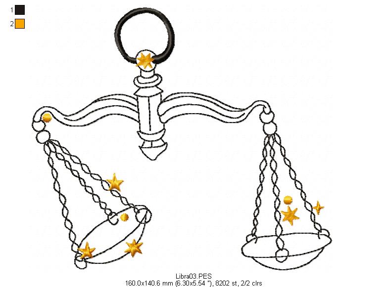 Libra Constellation - Redwork