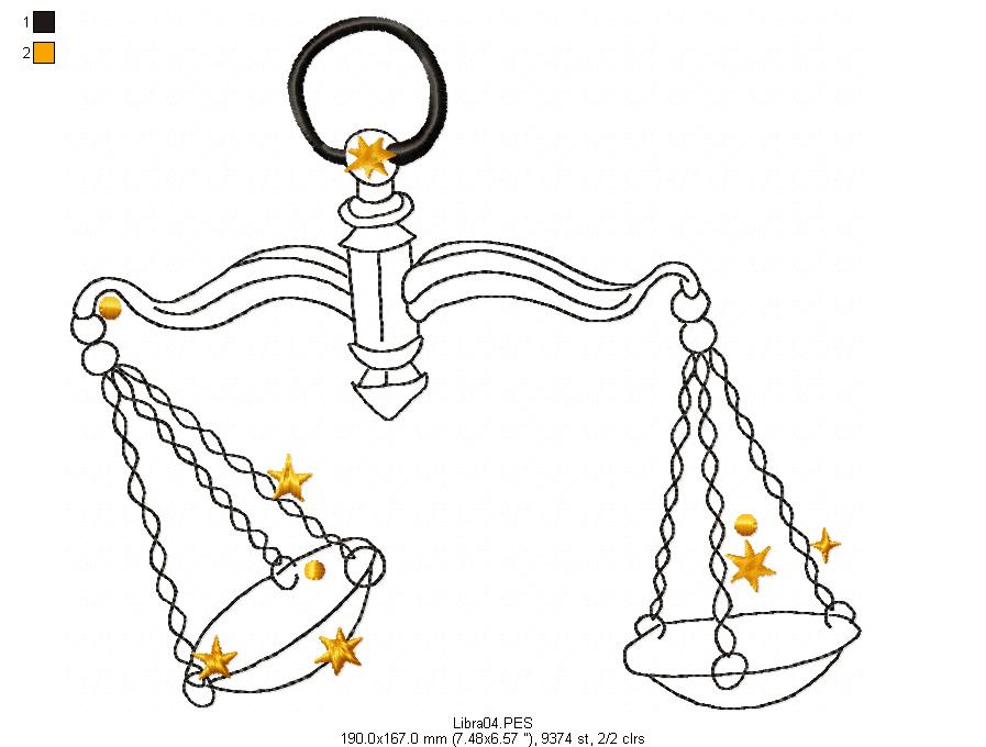 Libra Constellation - Redwork