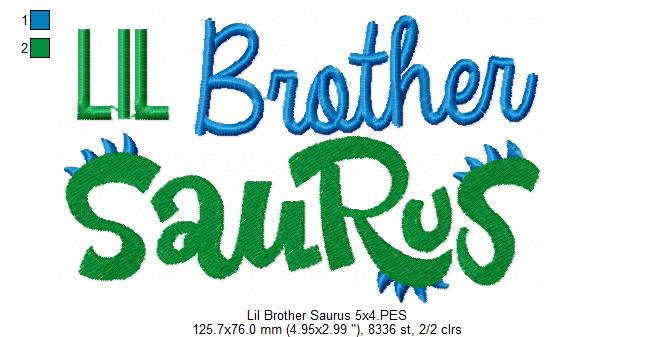Lil Brother Saurus - Fill Stitch
