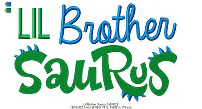 Lil, Mid and Big Brother Saurus - Fill Stitch - Set of 3 designs