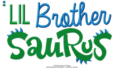 Lil Brother Saurus - Fill Stitch