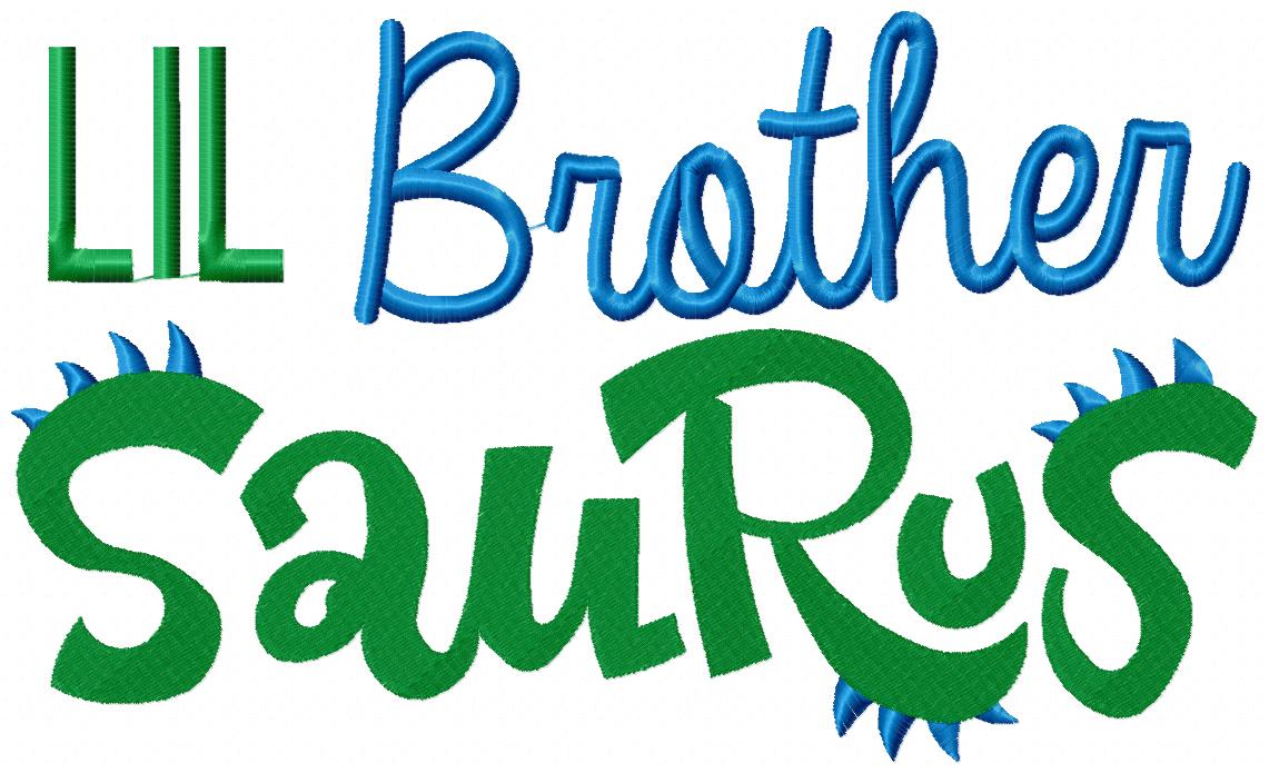 Lil, Mid and Big Brother and Sister Saurus - Fill Stitch - Set of 6 designs