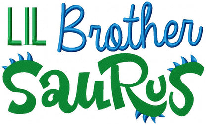 Lil, Mid and Big Brother and Sister Saurus - Fill Stitch - Set of 6 designs