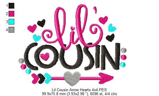 Lil Cousin Arrow and Hearts - Fill Stitch