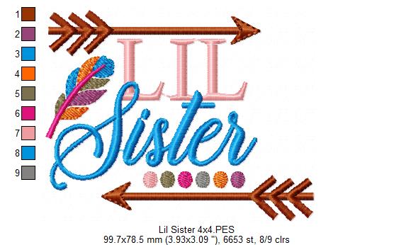 Lil Sister Embroidery Design – Fill Stitch – Machine Embroidery Design
