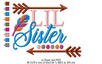 Lil Sister Embroidery Design – Fill Stitch – Machine Embroidery Design