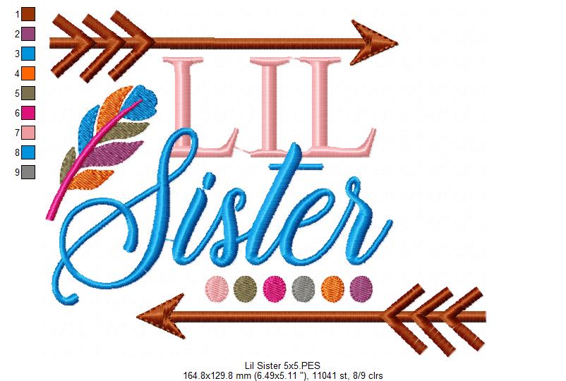 Lil Sister Embroidery Design – Fill Stitch – Machine Embroidery Design