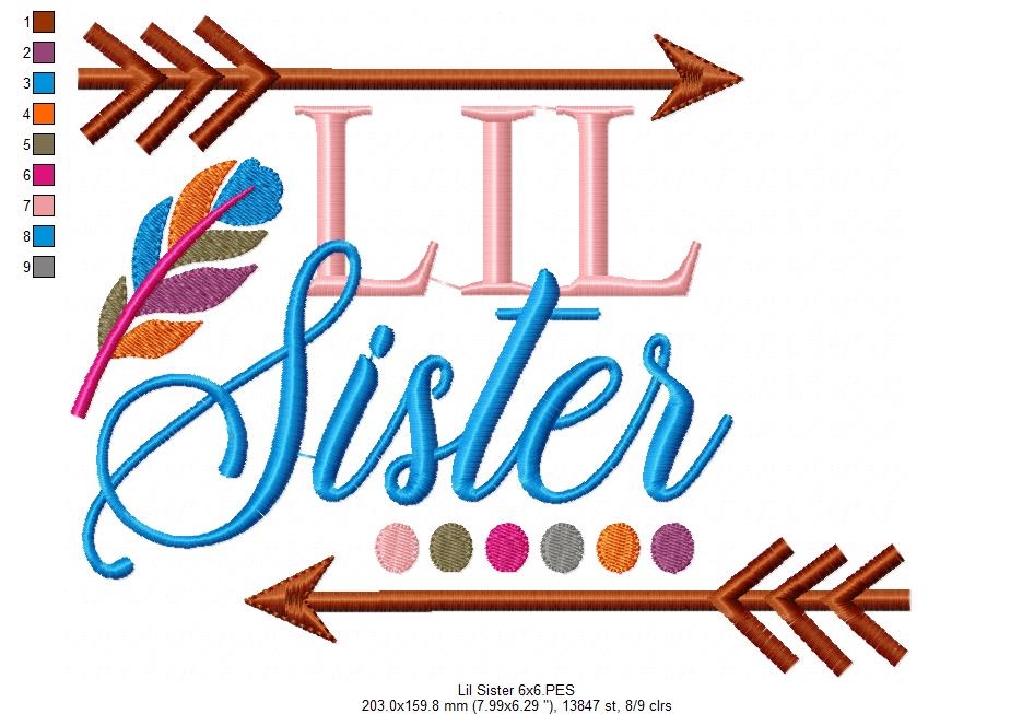 Lil Sister Embroidery Design – Fill Stitch – Machine Embroidery Design