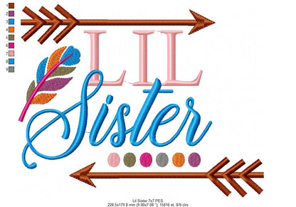 Lil Sister Embroidery Design – Fill Stitch – Machine Embroidery Design