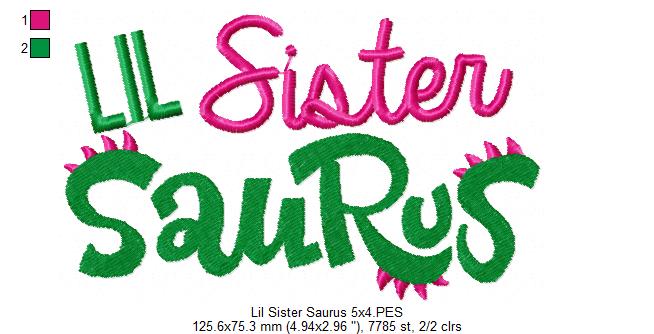 Lil Sister Saurus - Fill Stitch