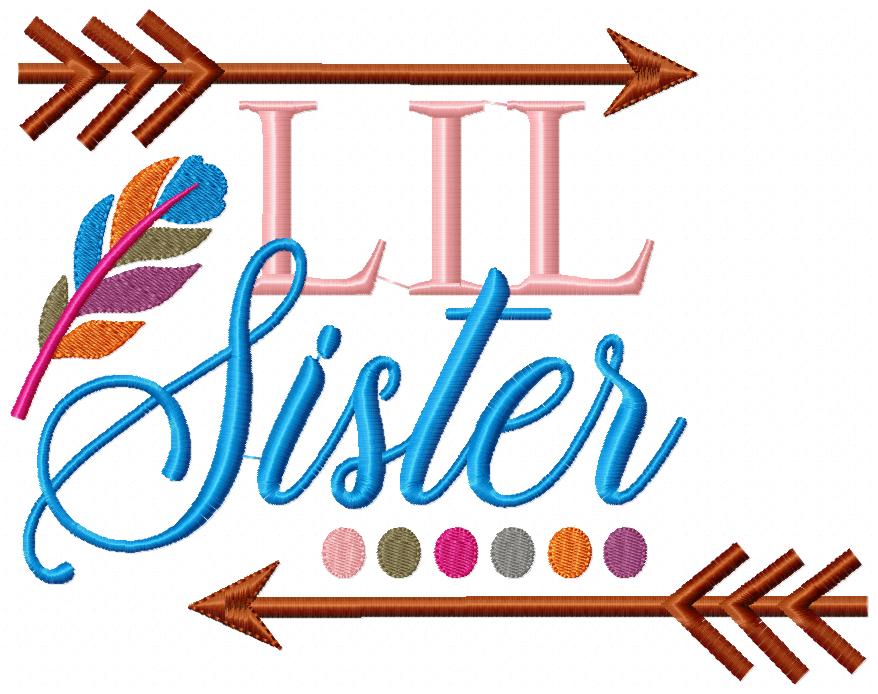 Lil Sister Embroidery Design – Fill Stitch – Machine Embroidery Design