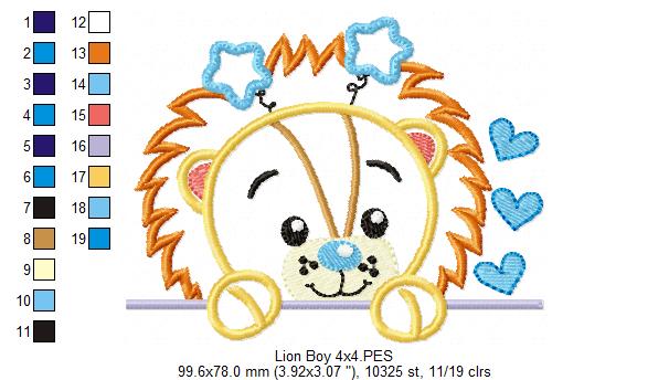 Baby Lion Boy - Applique Embroidery