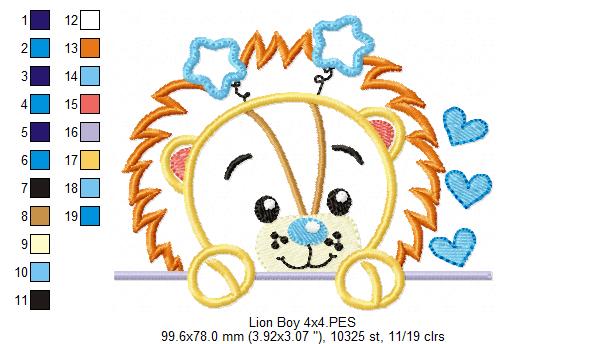 Lion Girl and Boy - Set of 2 designs  - Applique